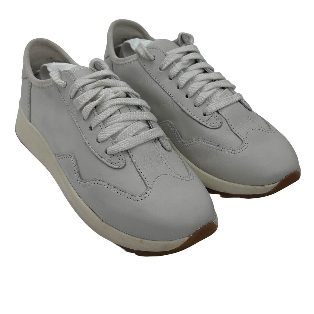 Clarks Women's Size 7 1/2 M‎ DashLite Lo Leather Trainers Sneakers Shoes Ivory